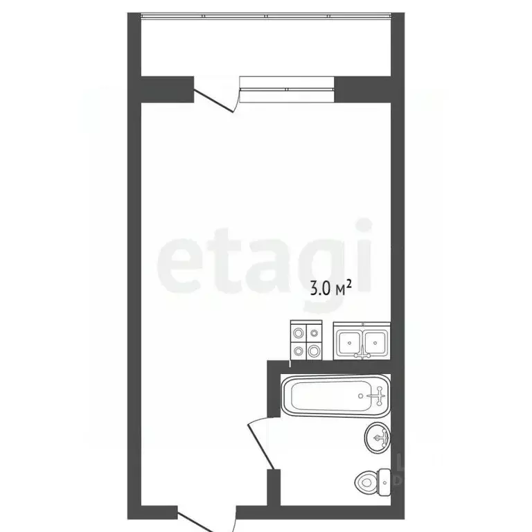 Студия Алтайский край, Барнаул ул. Советской Армии, 71 (30.4 м) - Фото 2
