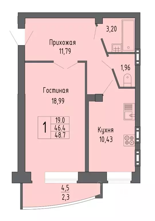 1-к кв. Воронежская область, Воронеж ул. Летчика Филипова, 4 (48.7 м) - Фото 0