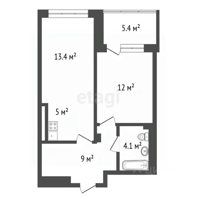 2-к кв. Красноярский край, Красноярск ул. Лесников, 51 (46.9 м) - Фото 1