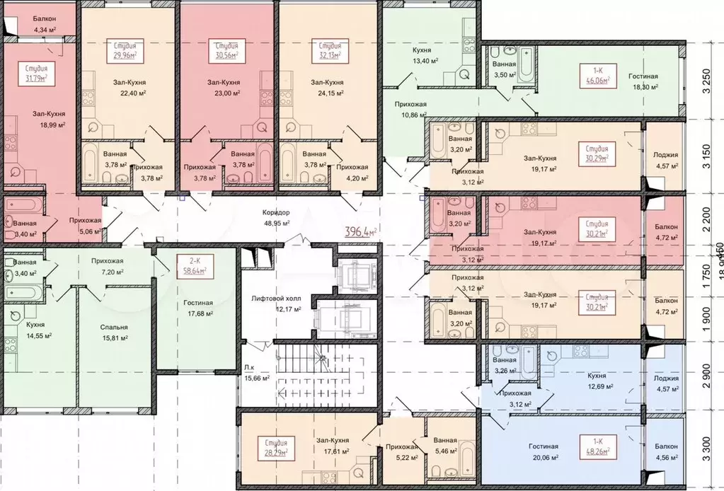 Квартира-студия, 31 м, 3/13 эт. - Фото 1