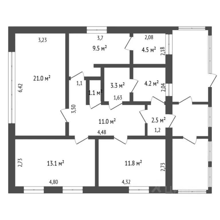 Коттедж в Тюменская область, с. Исетское ул. Янтимирова, 12 (82 м) - Фото 2