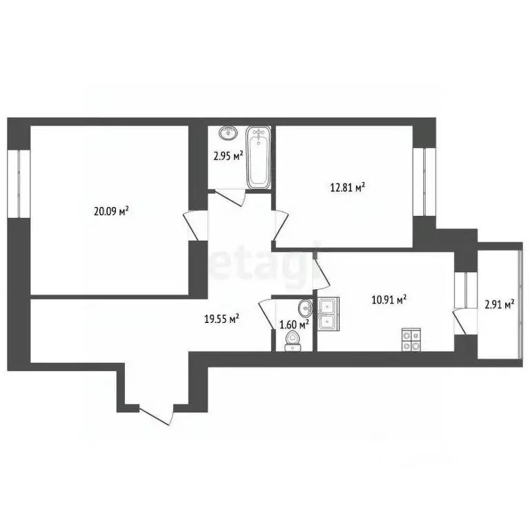 2-к кв. Марий Эл, Йошкар-Ола Мышино мкр,  (69.38 м) - Фото 1