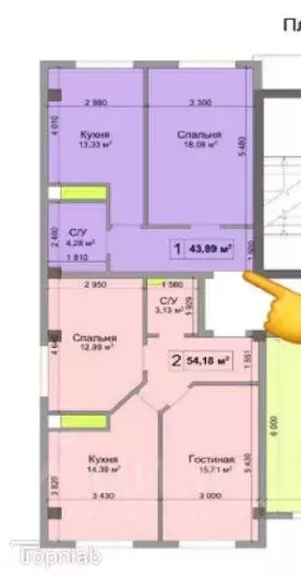 1-к кв. Кабардино-Балкария, Нальчик ул. Тарчокова, 127А (43.89 м) - Фото 0