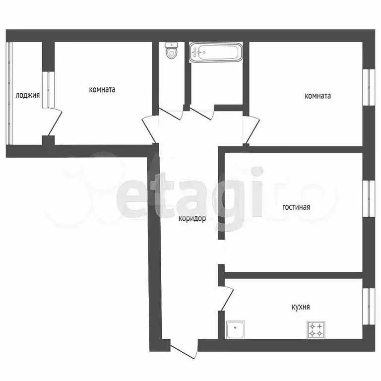 3-к. квартира, 66,7 м, 9/9 эт. - Фото 0