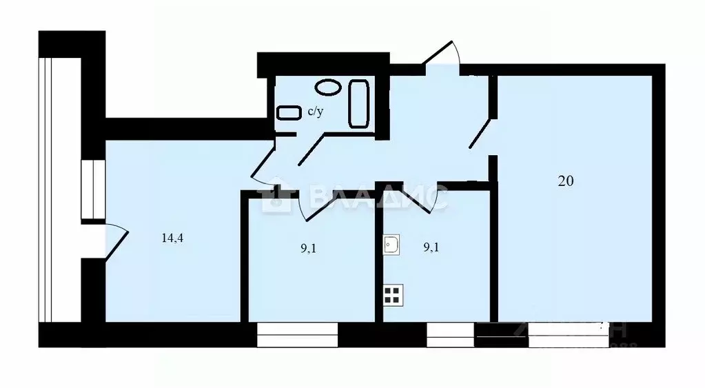 3-к кв. Московская область, Одинцовский городской округ, ... - Фото 2