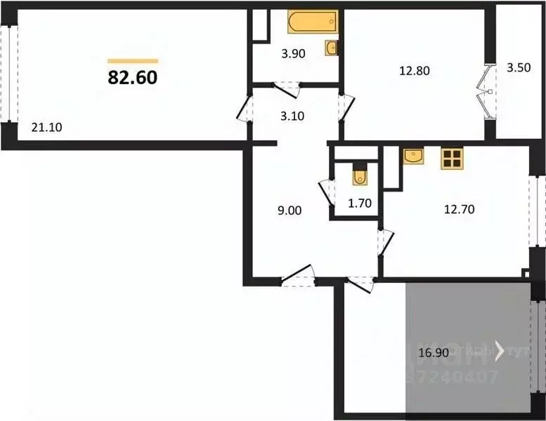 3-к кв. Воронежская область, Воронеж ул. Загоровского, 9/3 (82.6 м) - Фото 0