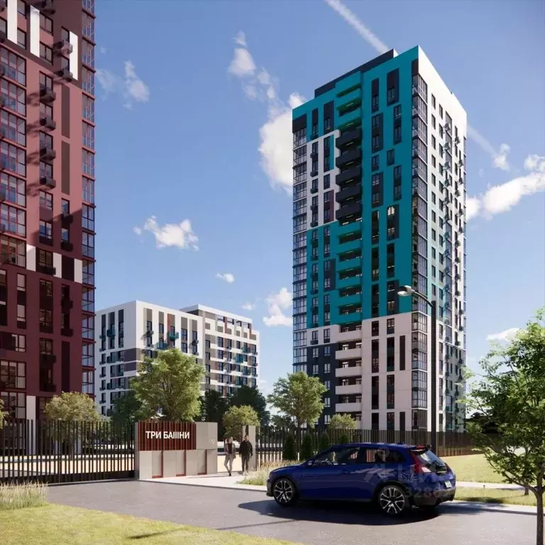 2-к кв. Брянская область, Брянск Три башни жилой комплекс (61.1 м) - Фото 1