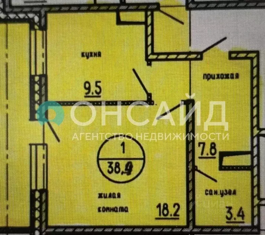 1-к кв. Бурятия, Улан-Удэ Ключевская ул., 60Б/2 (38.4 м) - Фото 2