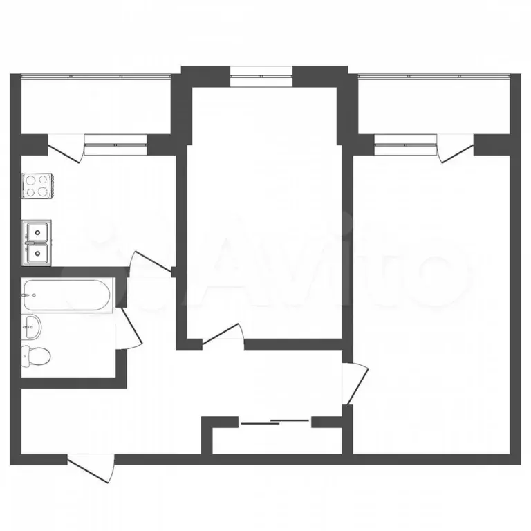 2-к. квартира, 45,4 м, 9/9 эт. - Фото 0