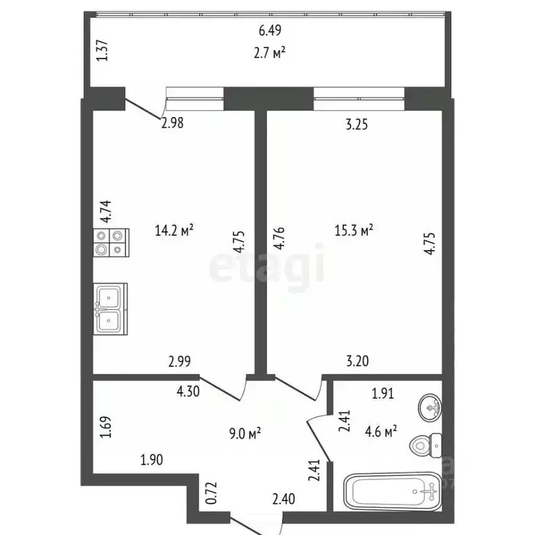 1-к кв. Санкт-Петербург ул. Федора Котанова, 5к1 (43.0 м) - Фото 0