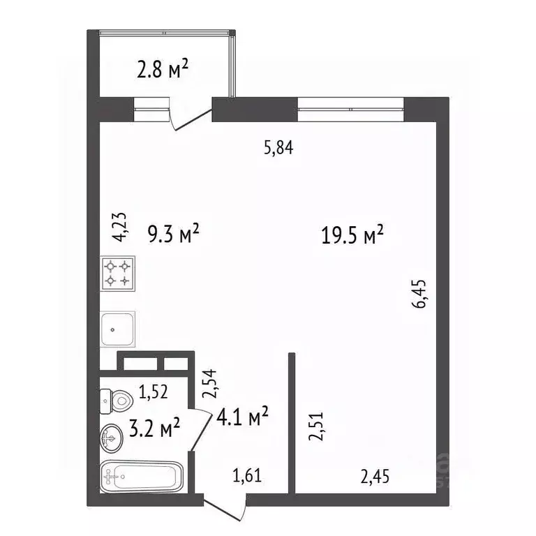 1-к кв. Иркутская область, Иркутск Радужный мкр, 103 (36.1 м) - Фото 2