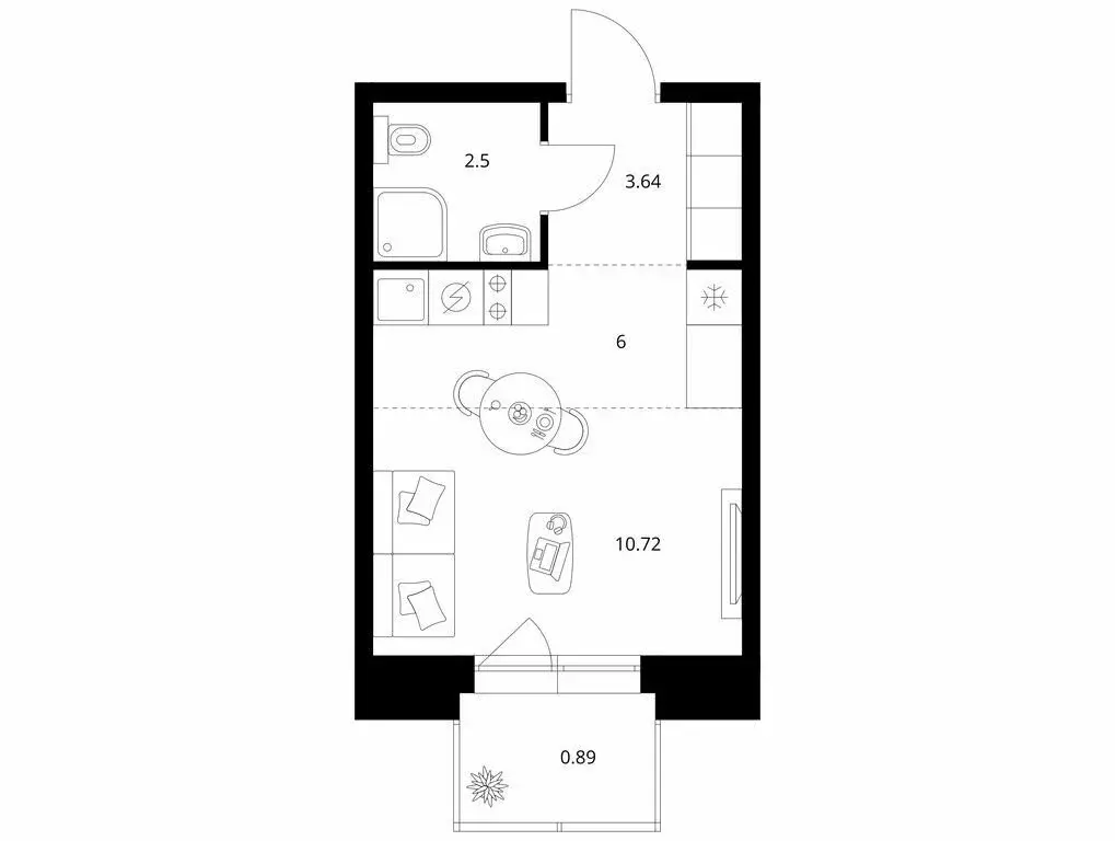 Квартира-студия: Улан-Удэ, улица Шмидта (23.75 м) - Фото 1