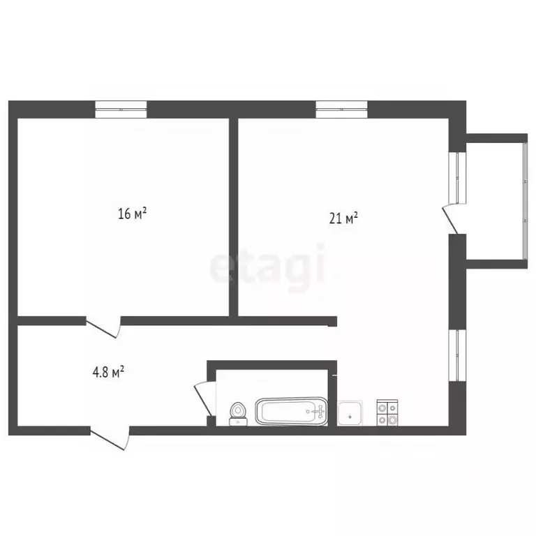 2-к кв. Брянская область, Брянск Советская ул., 9 (48.8 м) - Фото 1