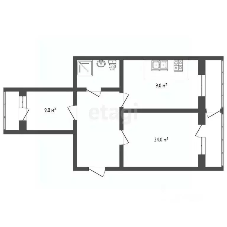 2-к кв. Ставропольский край, Ессентуки Курсовая ул. (52.0 м) - Фото 2