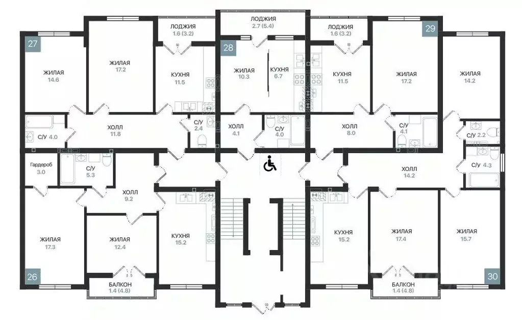 2-к кв. Калининградская область, Балтийск Московская ул., 16Ак3 (63.8 ... - Фото 2