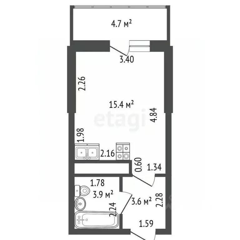 Студия Санкт-Петербург проезд Дизельный, 11к1 (22.9 м) - Фото 0