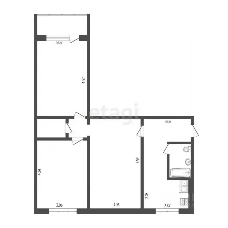3-к кв. Мордовия, Саранск ул. Пушкина, 54 (64.0 м) - Фото 2
