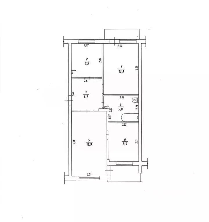 3-к кв. Кемеровская область, Юрга ул. Кирова, 41 (58.8 м) - Фото 0