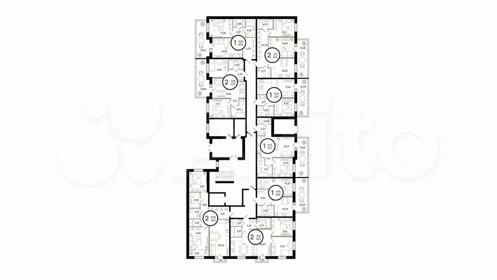 2-к. квартира, 68,4 м, 1/4 эт. - Фото 1