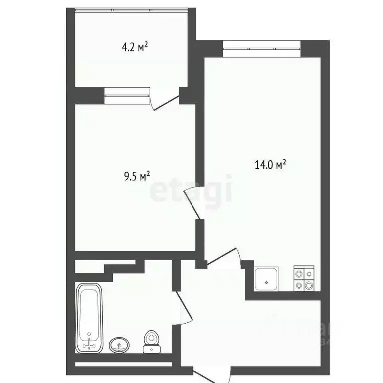 1-к кв. Тюменская область, Тюмень ул. Червишевский Тракт, 47к4 (33.0 ... - Фото 1