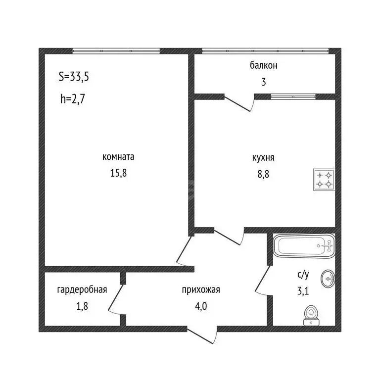 1-комнатная квартира: Краснодар, Сахалинская улица, 15к6 (33.5 м) - Фото 1