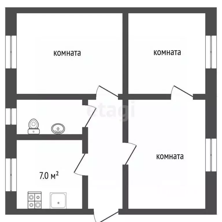 3-к кв. Свердловская область, Туринск ул. Ленина, 114 (66.9 м) - Фото 2