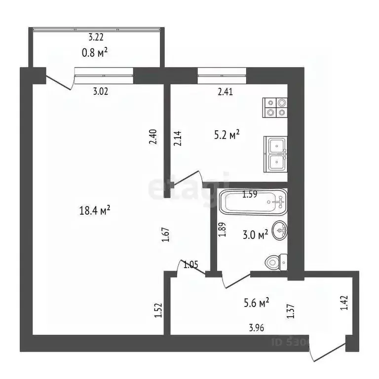1-к кв. Забайкальский край, Чита Новобульварная ул., 8 (32.2 м) - Фото 1