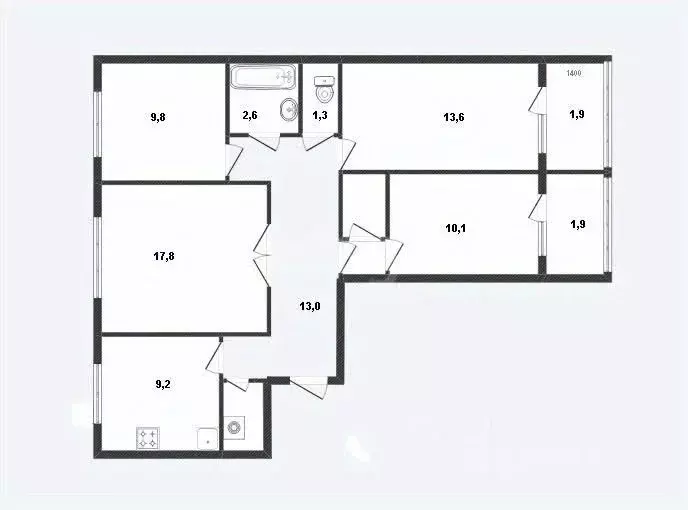 4-к кв. Смоленская область, Смоленск ул. Попова, 132 (85.7 м) - Фото 2