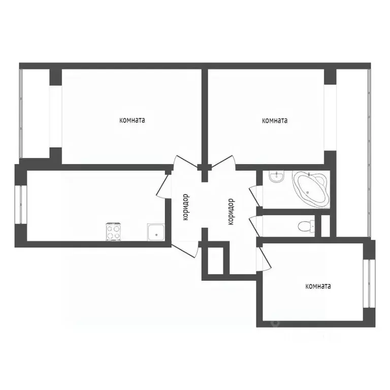 3-к кв. Севастополь ул. Колобова, 19 (74.0 м) - Фото 1