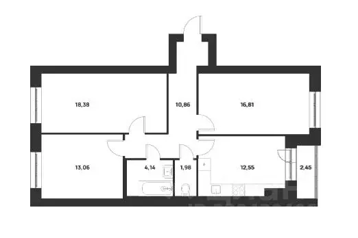 3-к кв. Тульская область, Тула Новая Тула мкр,  (80.23 м) - Фото 1