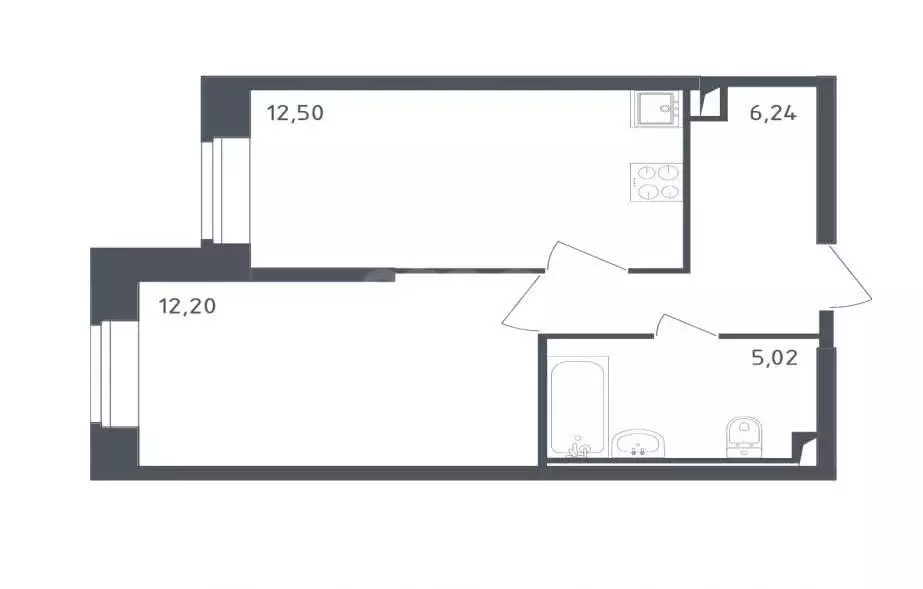 1-комнатная квартира: Санкт-Петербург, территория Усть-Славянка, ... - Фото 1