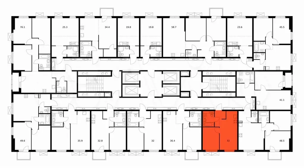 1-к. квартира, 32,4 м, 14/24 эт. - Фото 1