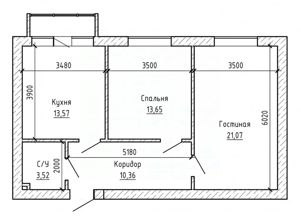 2-к кв. Кабардино-Балкария, Нальчик ул. Шогенова, 55к32 (65.0 м) - Фото 2