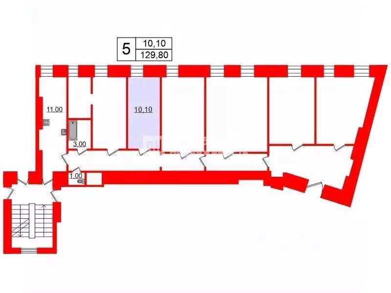 Комната Санкт-Петербург ул. Блохина, 3/1 (10.1 м) - Фото 2