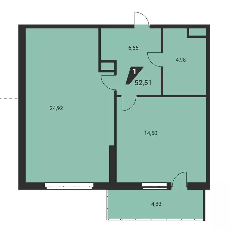 2-комнатная квартира: Екатеринбург, улица Громова, 26 (52.51 м) - Фото 2