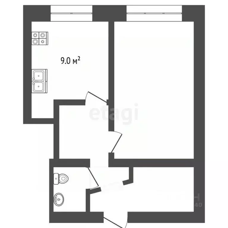 1-к кв. Тюменская область, Тюмень Юганский проезд, 9 (36.5 м) - Фото 2