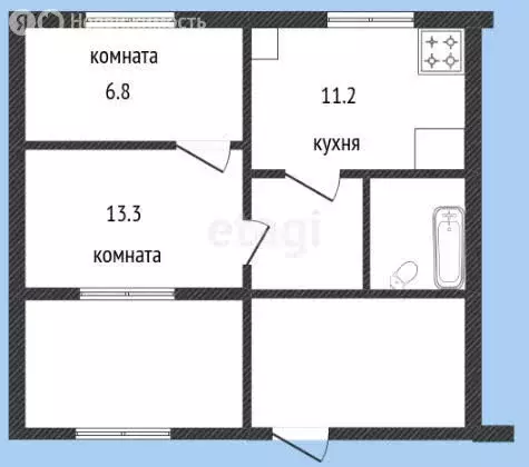 Дом в село Ржевка, Первомайский переулок (42 м) - Фото 1