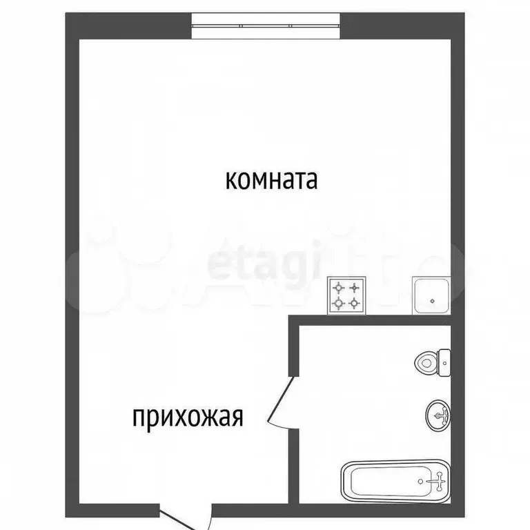 Квартира-студия, 18,6 м, 3/5 эт. - Фото 1