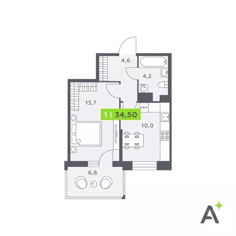 1-к кв. Ленинградская область, Кудрово г. Всеволожский район, ... - Фото 1