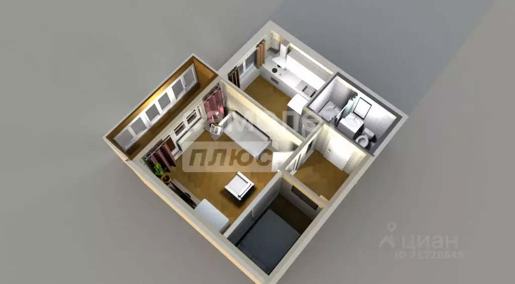 1-к кв. Татарстан, Зеленодольск ул. Фрунзе, 9 (31.0 м) - Фото 2