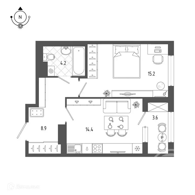 Продаётся 1-к квартира, 44.5 м - Фото 1
