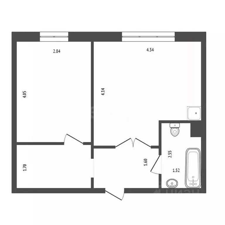 2-к кв. Красноярский край, Красноярск ул. Светлова, 42 (40.2 м) - Фото 1