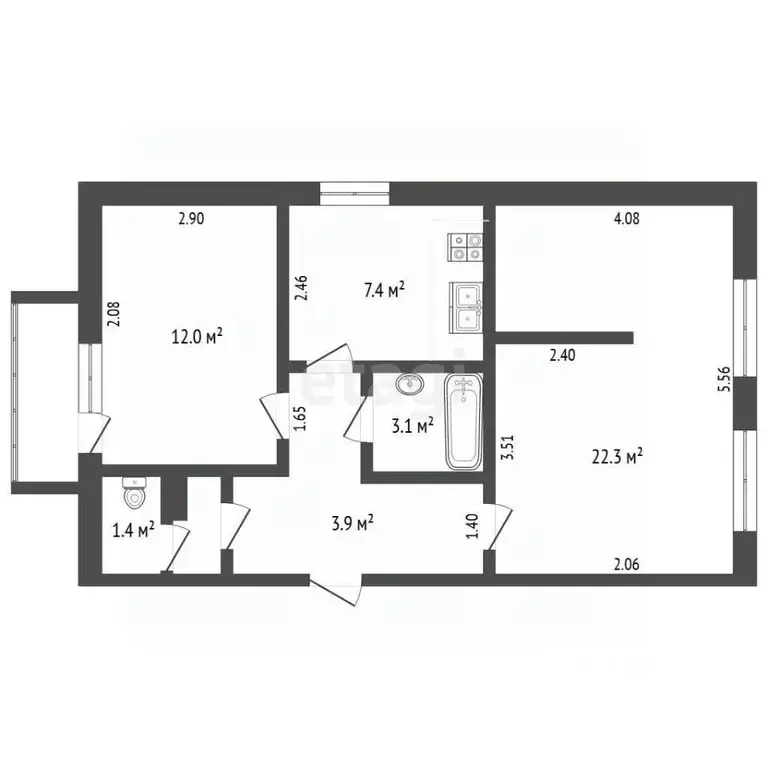 2-к кв. Крым, Судак ул. Алуштинская, 45А (53.1 м) - Фото 2