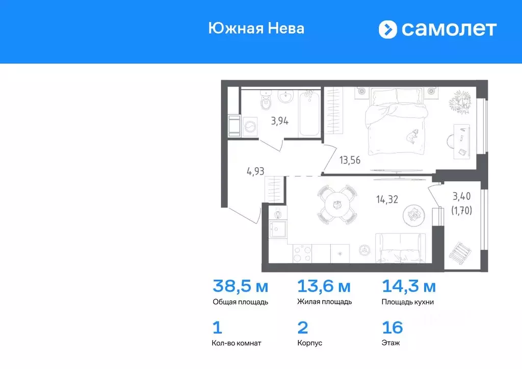 1-к кв. Ленинградская область, Всеволожский район, Свердловское ... - Фото 0