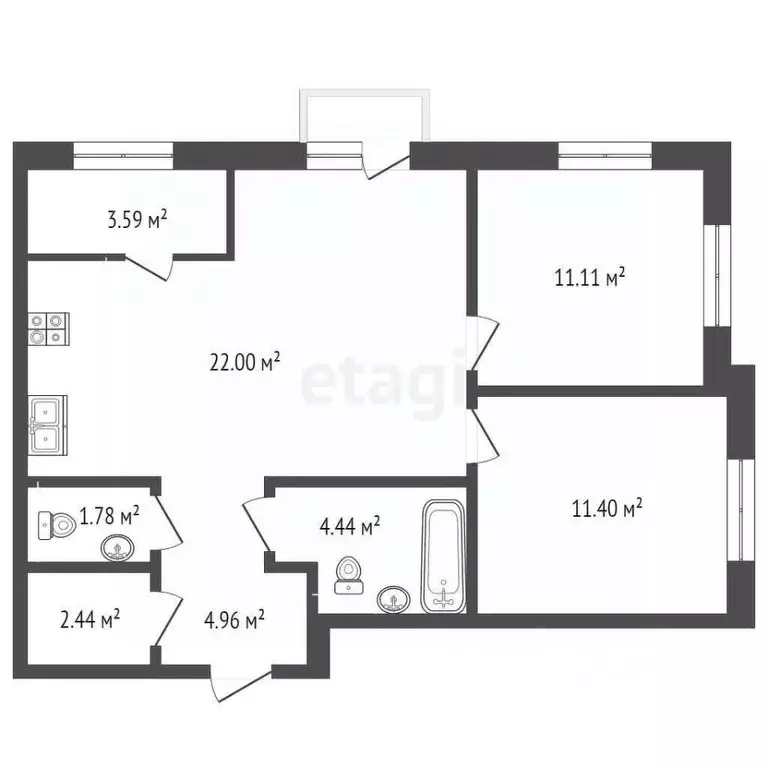 2-к кв. Тюменская область, Тюмень ул. Александра Звягина, 9 (65.7 м) - Фото 1