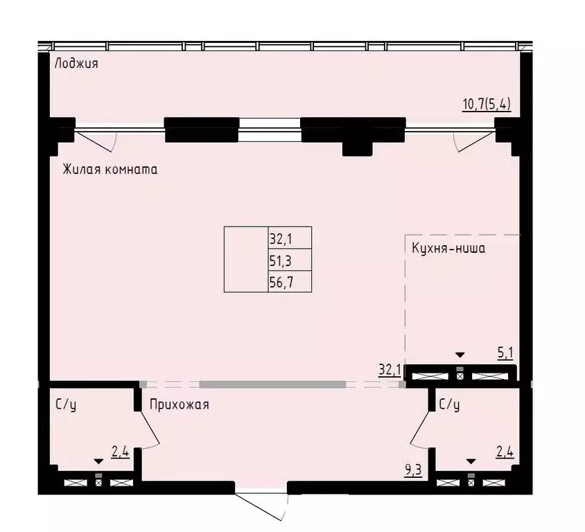 Квартира-студия: Владивосток, улица Полковника Фесюна (56.7 м) - Фото 1