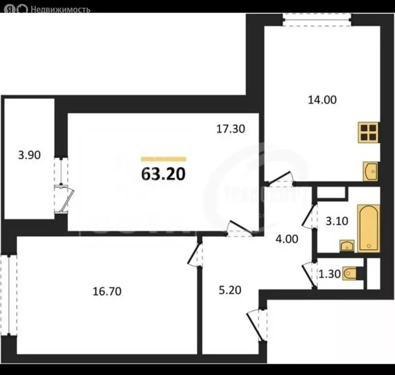 2-комнатная квартира: Воронеж, улица Маршала Одинцова, 25Б/14 (61.5 м) - Фото 1