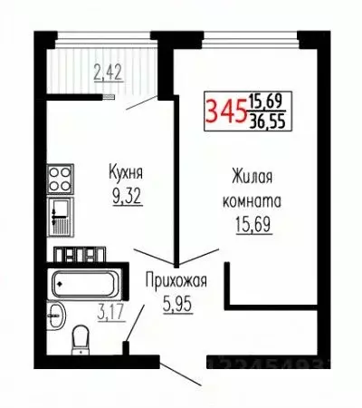1-к кв. Свердловская область, Екатеринбург ул. Лыжников, 3 (36.5 м) - Фото 0