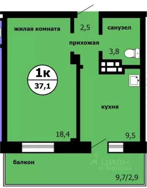 1-к кв. Красноярский край, Красноярск Садоводческое товарищество Химик ... - Фото 0