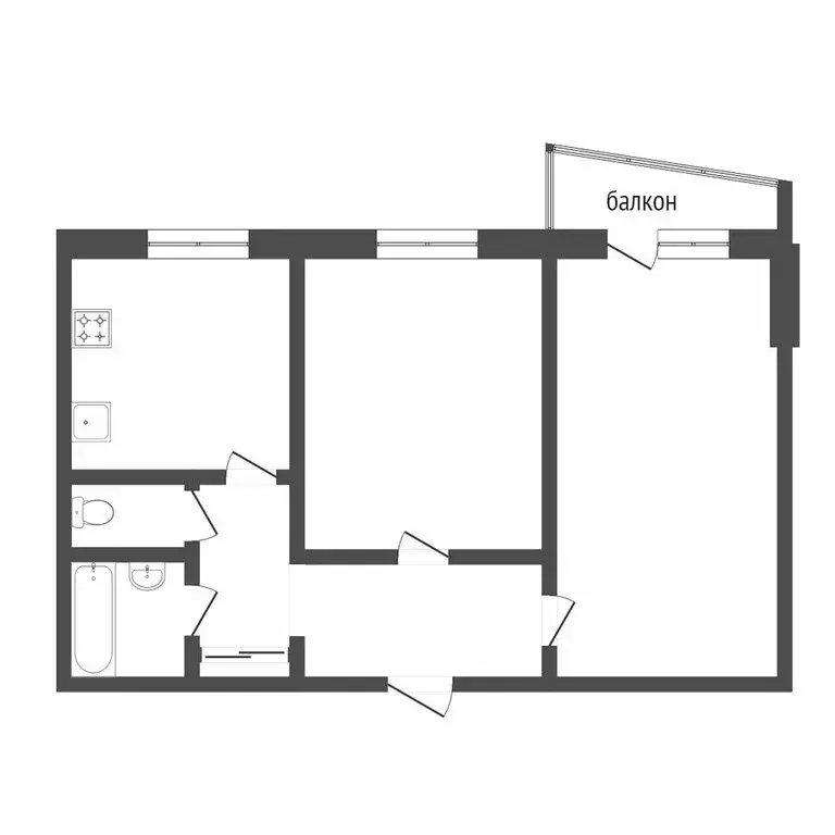 2-комнатная квартира: Тюмень, Широтная улица, 150 (50.1 м) - Фото 1